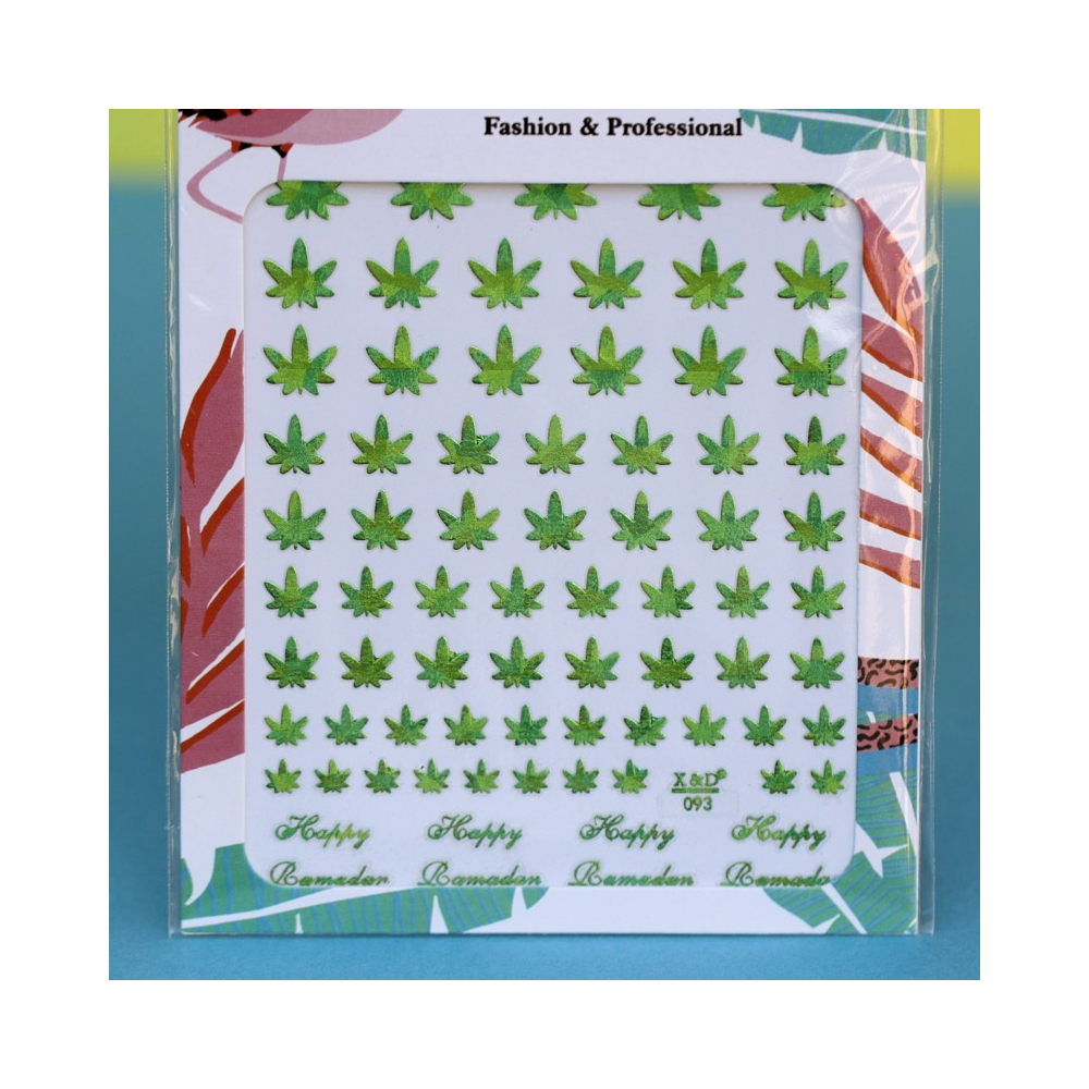 Körömmatrica Cannabis 3D 02